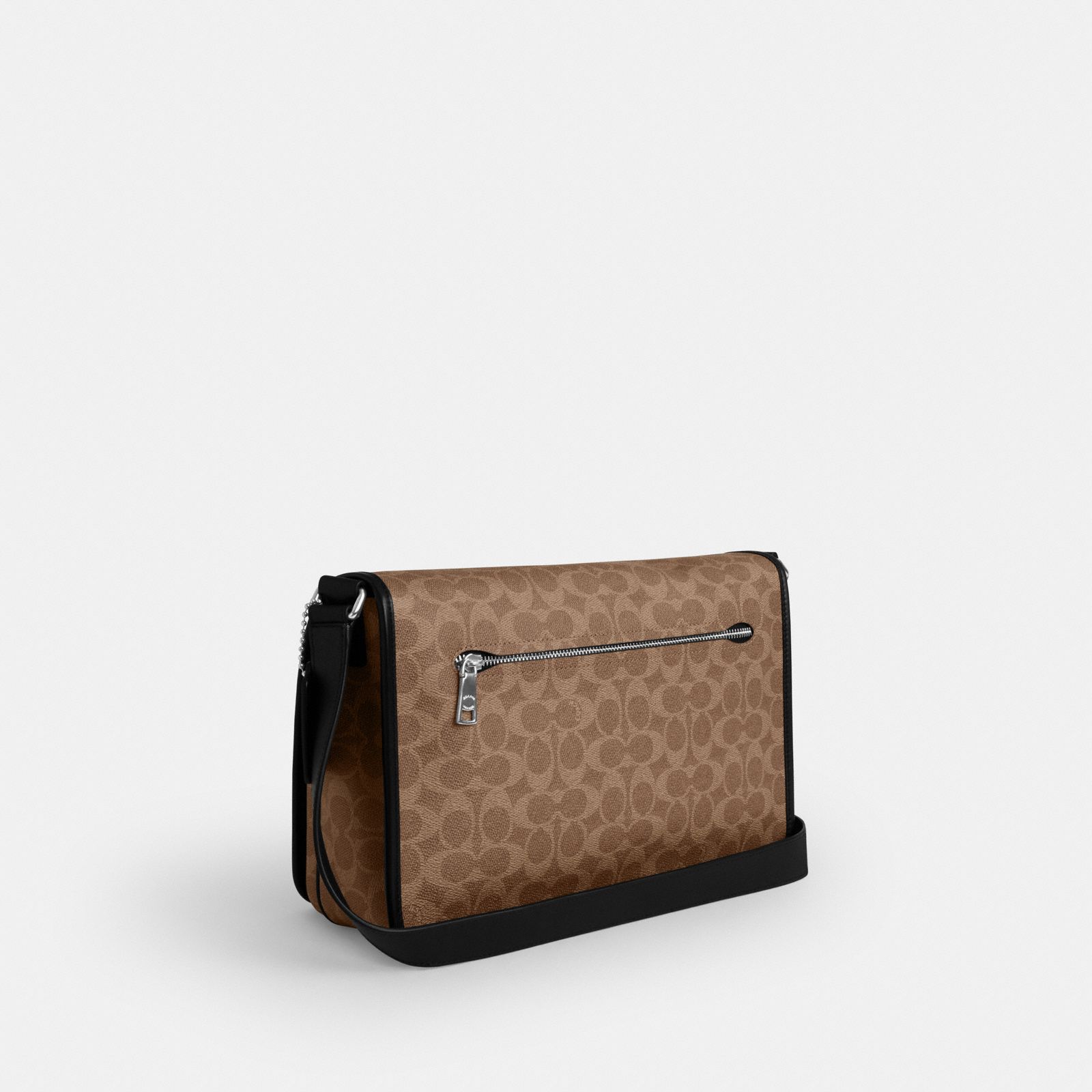 Colby Messenger Bag 32 In Signature Canvas - Silver/Tan Black - view 4