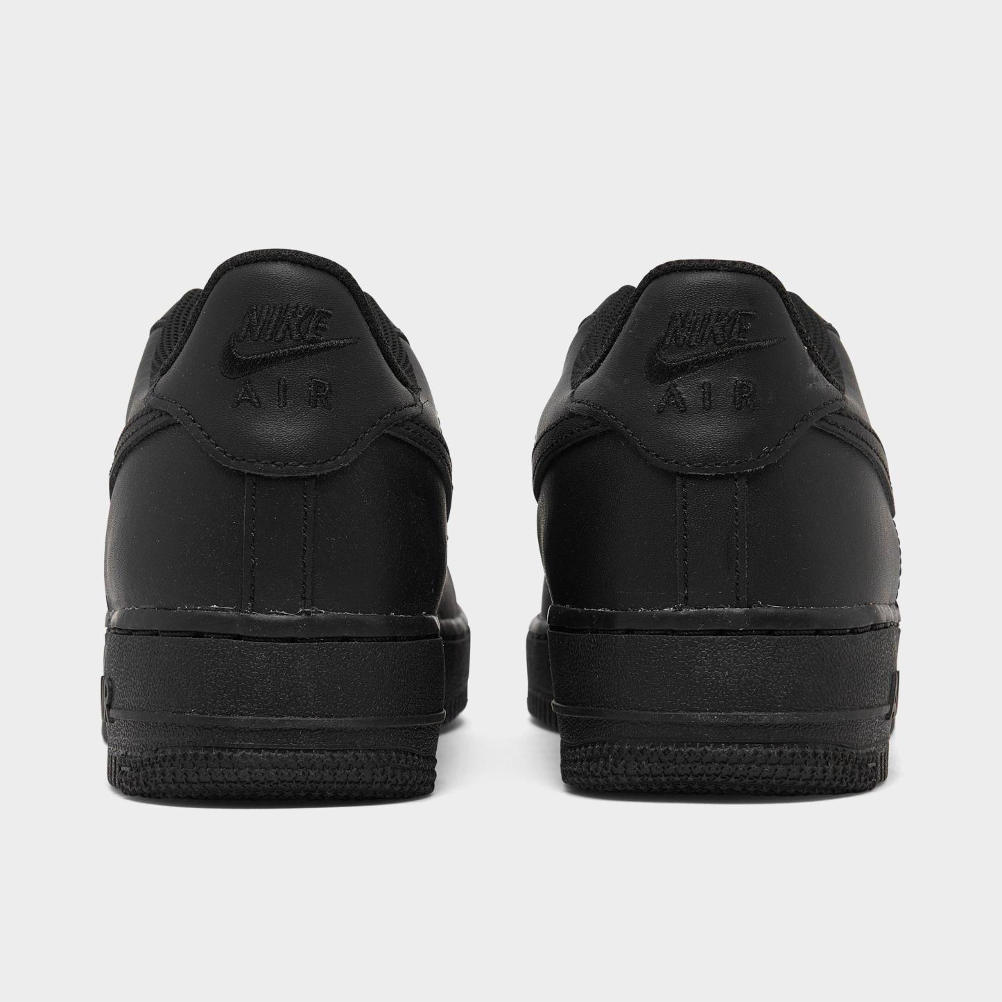 Big Kids' Nithtke Air Force 1 Low Casual Shoes - Black/Black - Back view