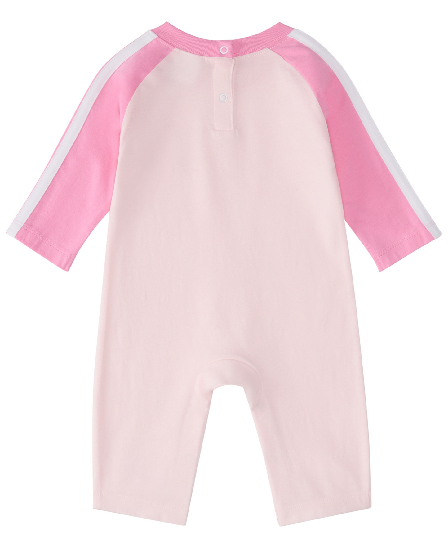 adidas Baby Girls' Striped Raglan-Sleeve Coverall - Light Pastel Pink