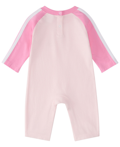 adidas Baby Girls' Striped Raglan-Sleeve Coverall - Light Pastel Pink