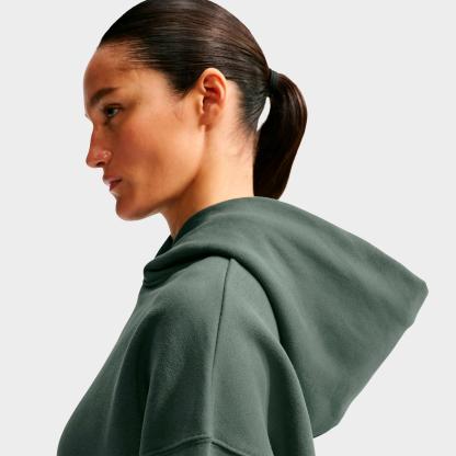 Women's Nithtke Studio Fleece Medium-Weight Camo Oversized Pullover Hoodie - Camo Green/Sail
