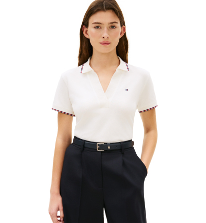Tommy Hilfiger Women's Johnny Collar Short-Sleeve Polo T-Shirt - Ecru