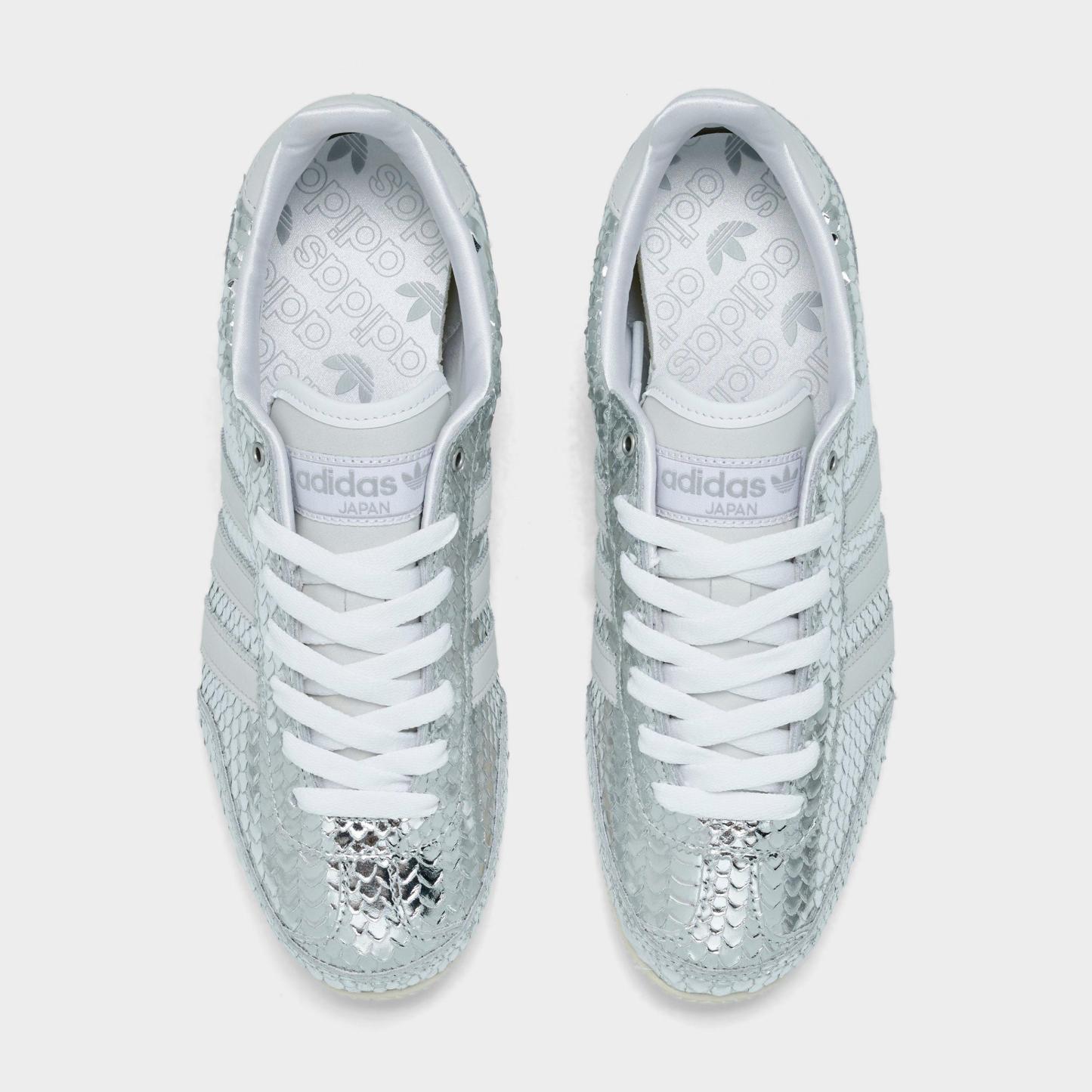 Women's adidas Originals Japan Croc Casual Shoes - Silver Metallic/Silver Metallic/White - Top view