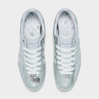 Women's adidas Originals Japan Croc Casual Shoes - Silver Metallic/Silver Metallic/White - Top view