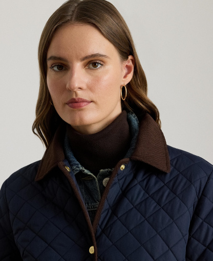 Lauren Ralph Lauren Women's Diamond-Quilted Coat, Created for Macy's - Dark Navy