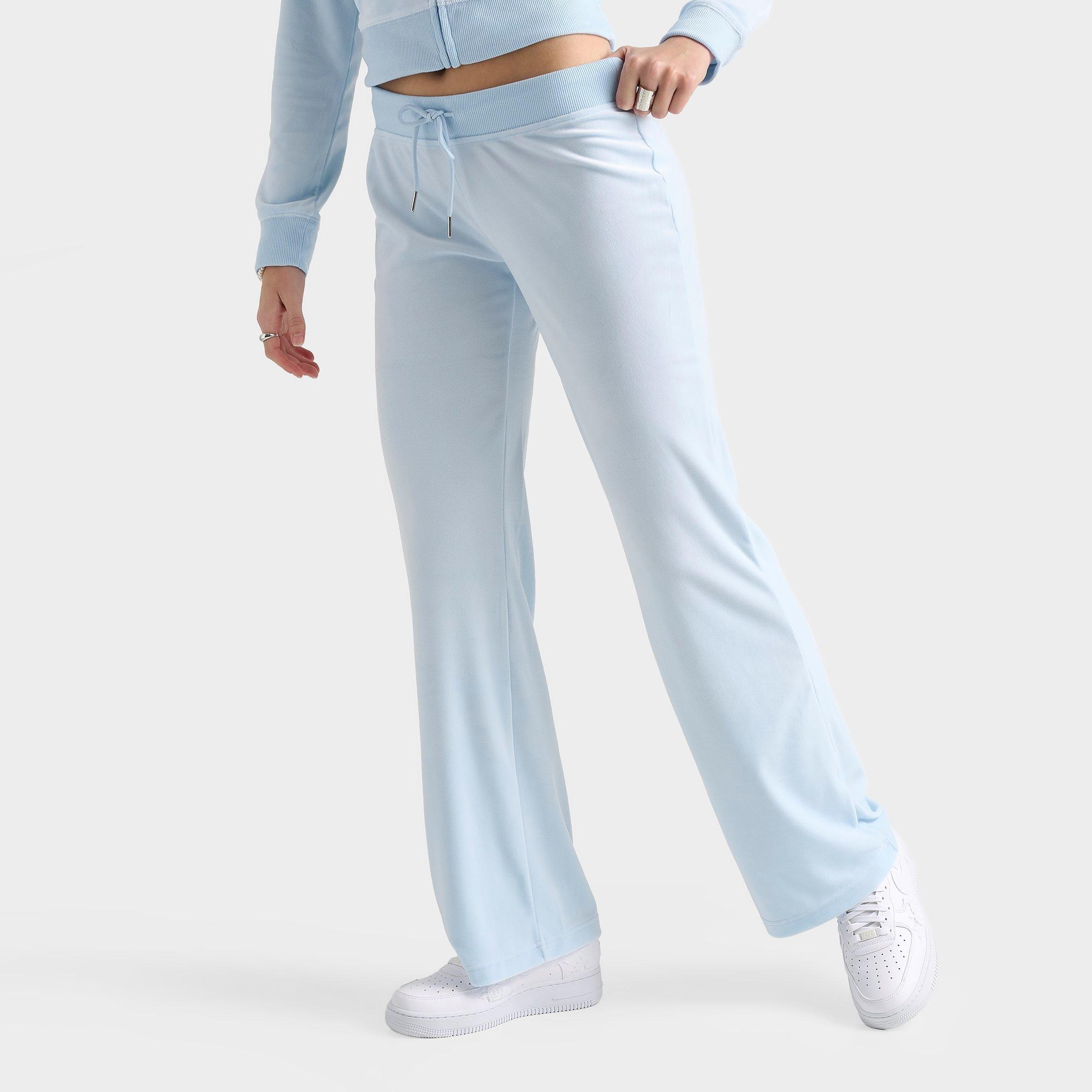 Women's Juicy Couture OG Big Bling Velour Track Pants - Ice Water