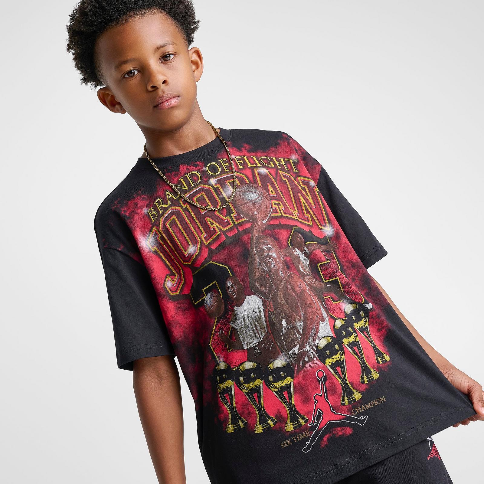 Big Kids' Jordan Brand of Flight Graphic T-Shirt - Black - view 5