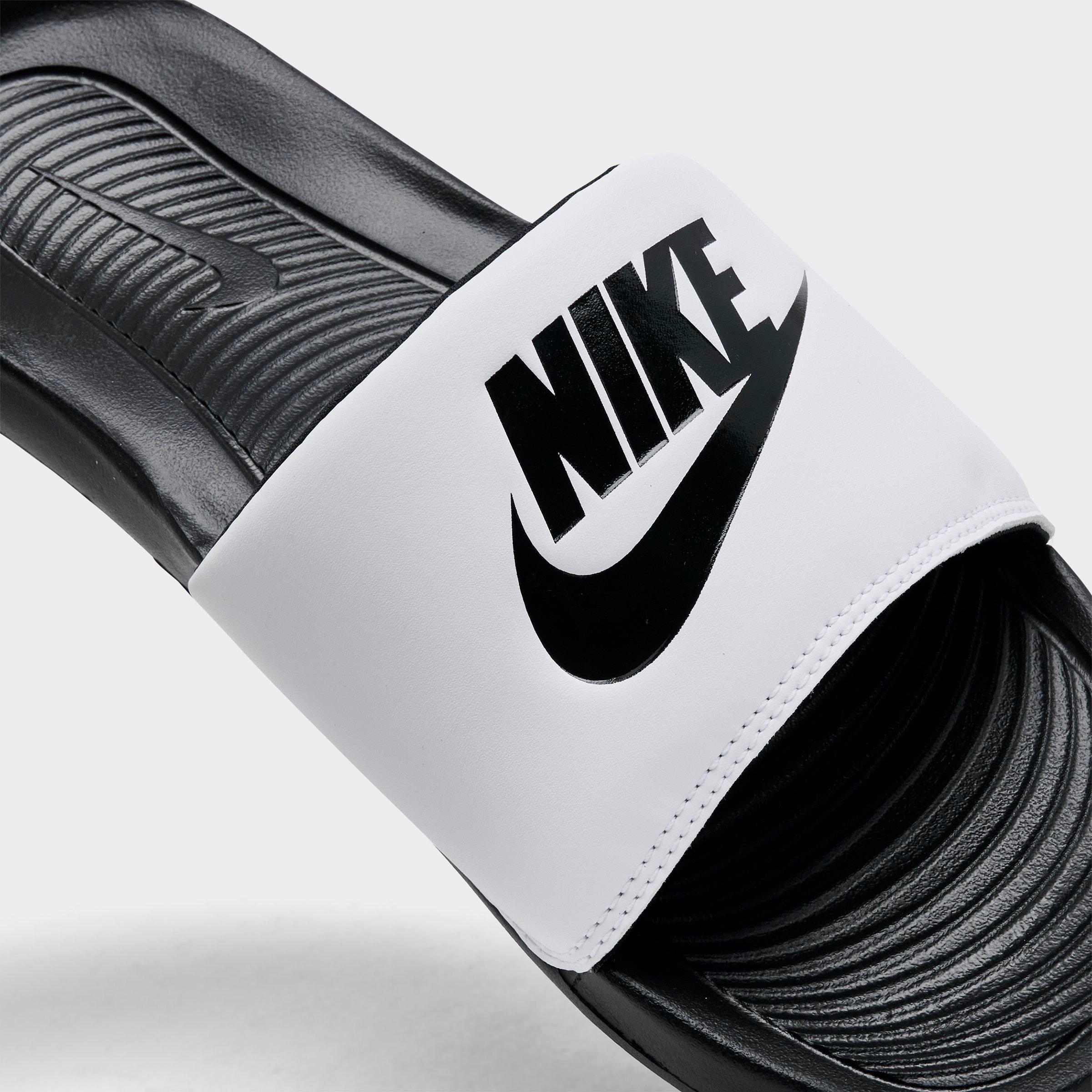 Men's Nithtke Victori One Slide Sandals - Black/White/Black - Detail shot