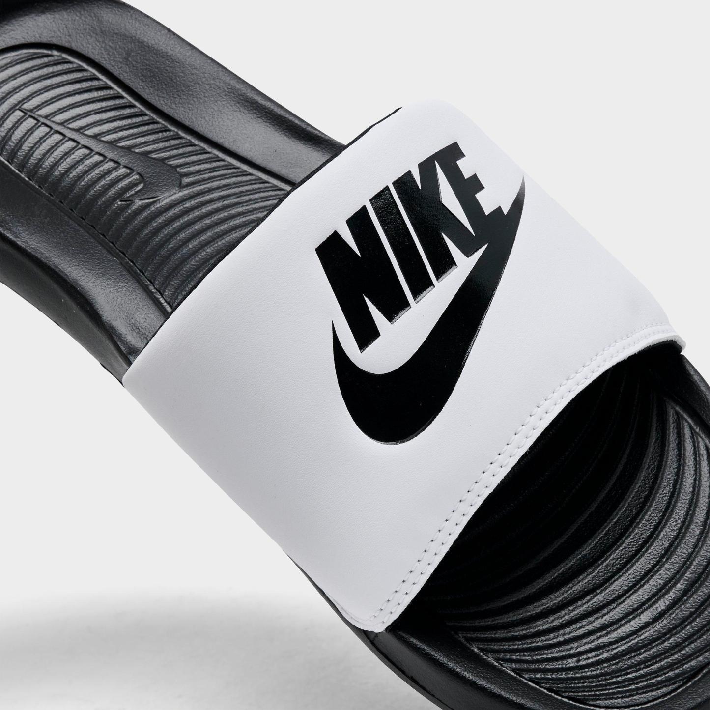 Men's Nithtke Victori One Slide Sandals - Black/White/Black - Detail shot