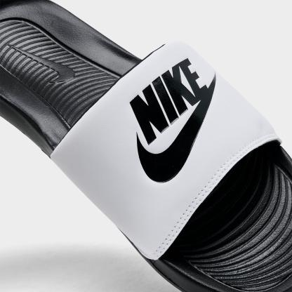 Men's Nithtke Victori One Slide Sandals - Black/White/Black - Detail shot