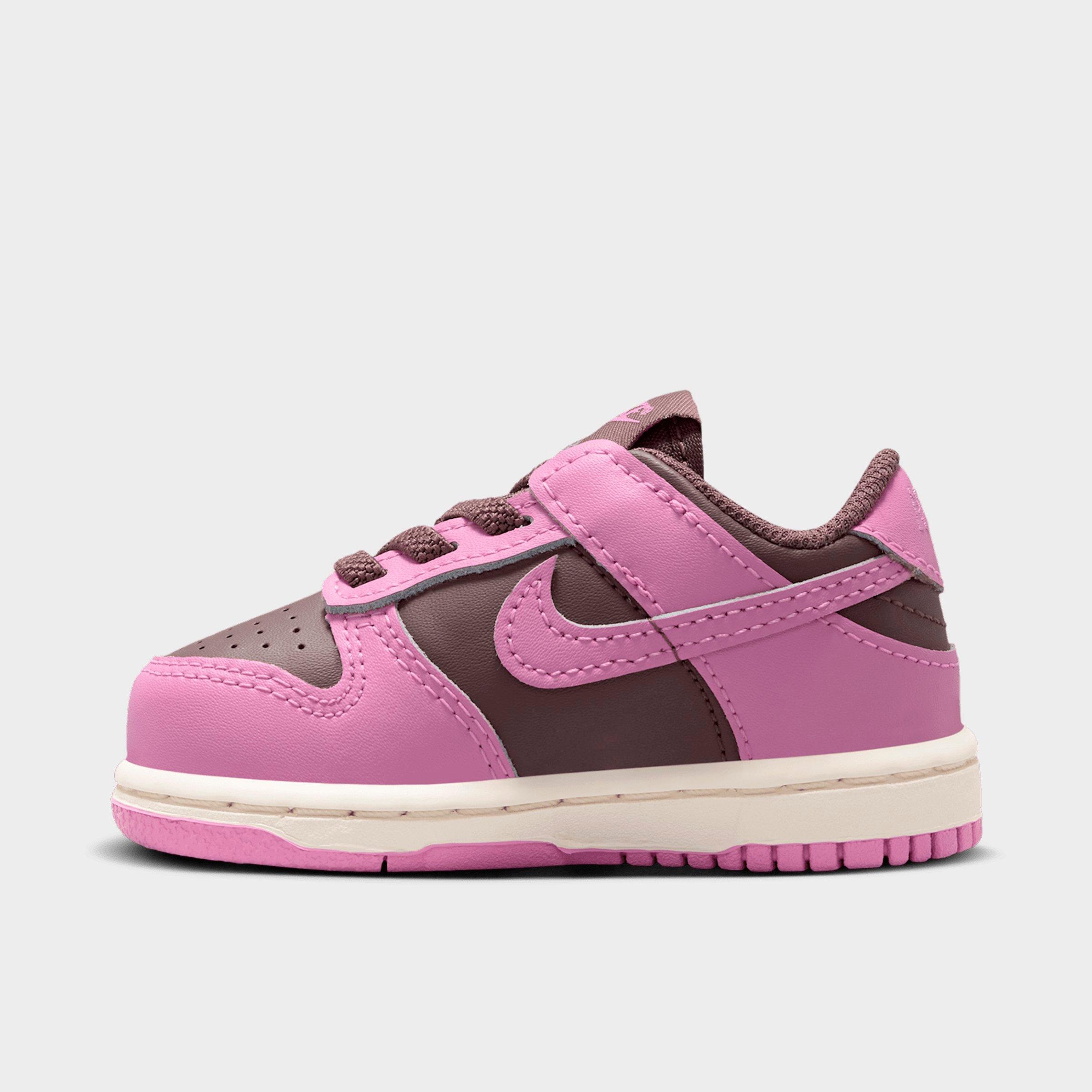 Kids' Toddler Nithtke Dunk Low Casual Shoes - Tattoo/Pale Ivory/Light Magenta - Left shoe facing left. Outside of the shoe.