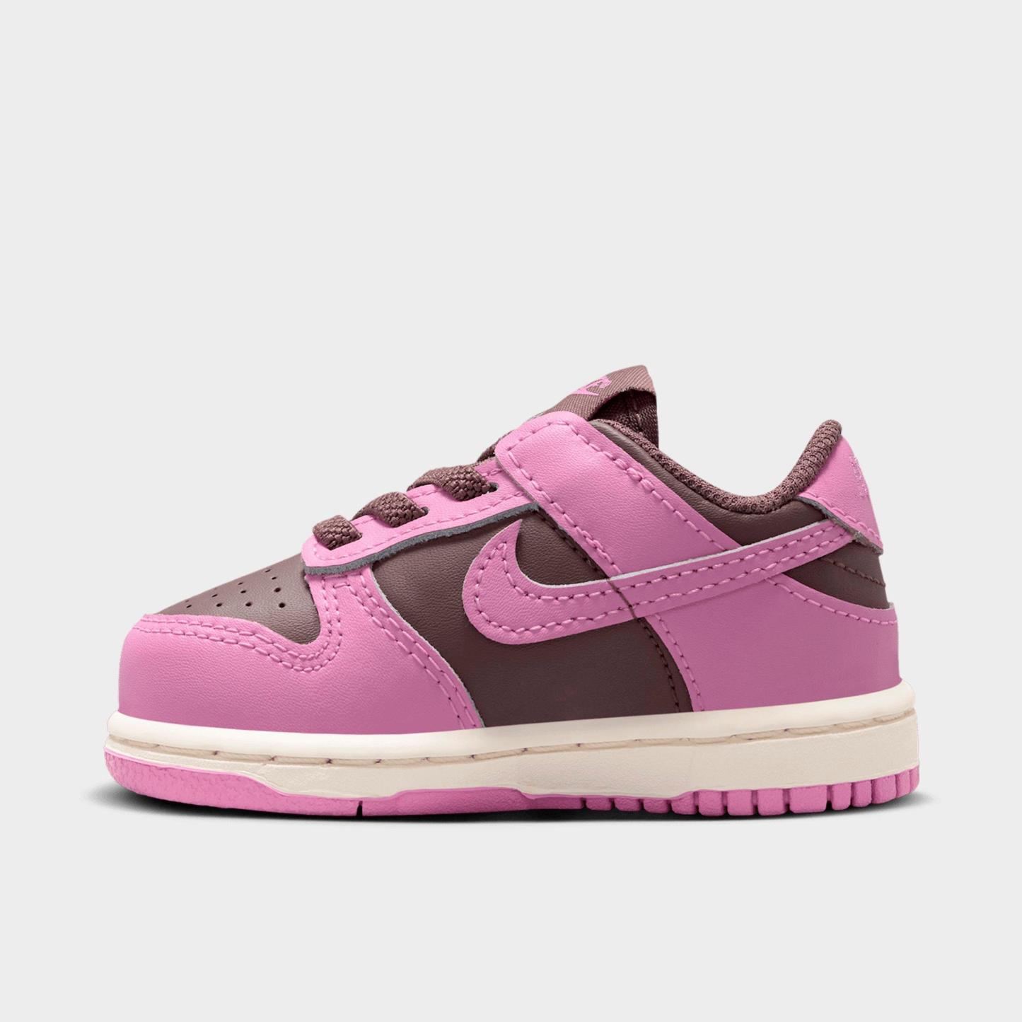 Kids' Toddler Nithtke Dunk Low Casual Shoes - Tattoo/Pale Ivory/Light Magenta - Left shoe facing left. Outside of the shoe.