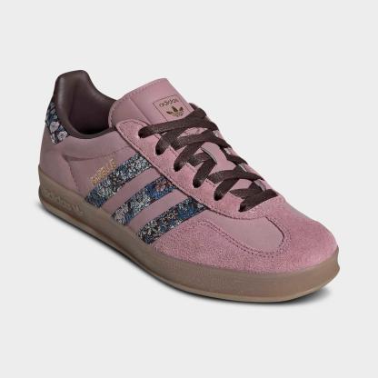 Women's adidas Originals Gazelle Indoor Casual Shoes - Magic Mauve/Aurora Coffee/Gum - Both shoes facing left