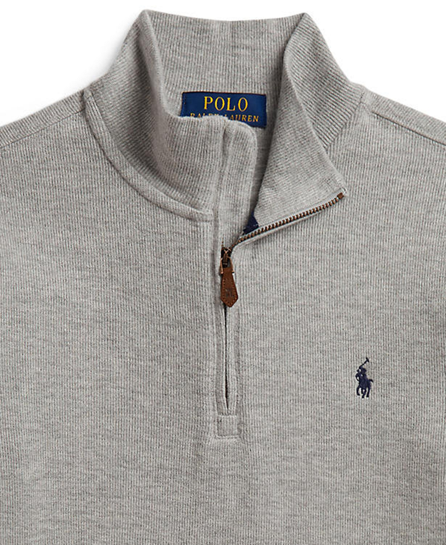 Polo Ralph Lauren Boys' 8-20 Estate Rib Quarter-Zip Sweater - Andover Heather