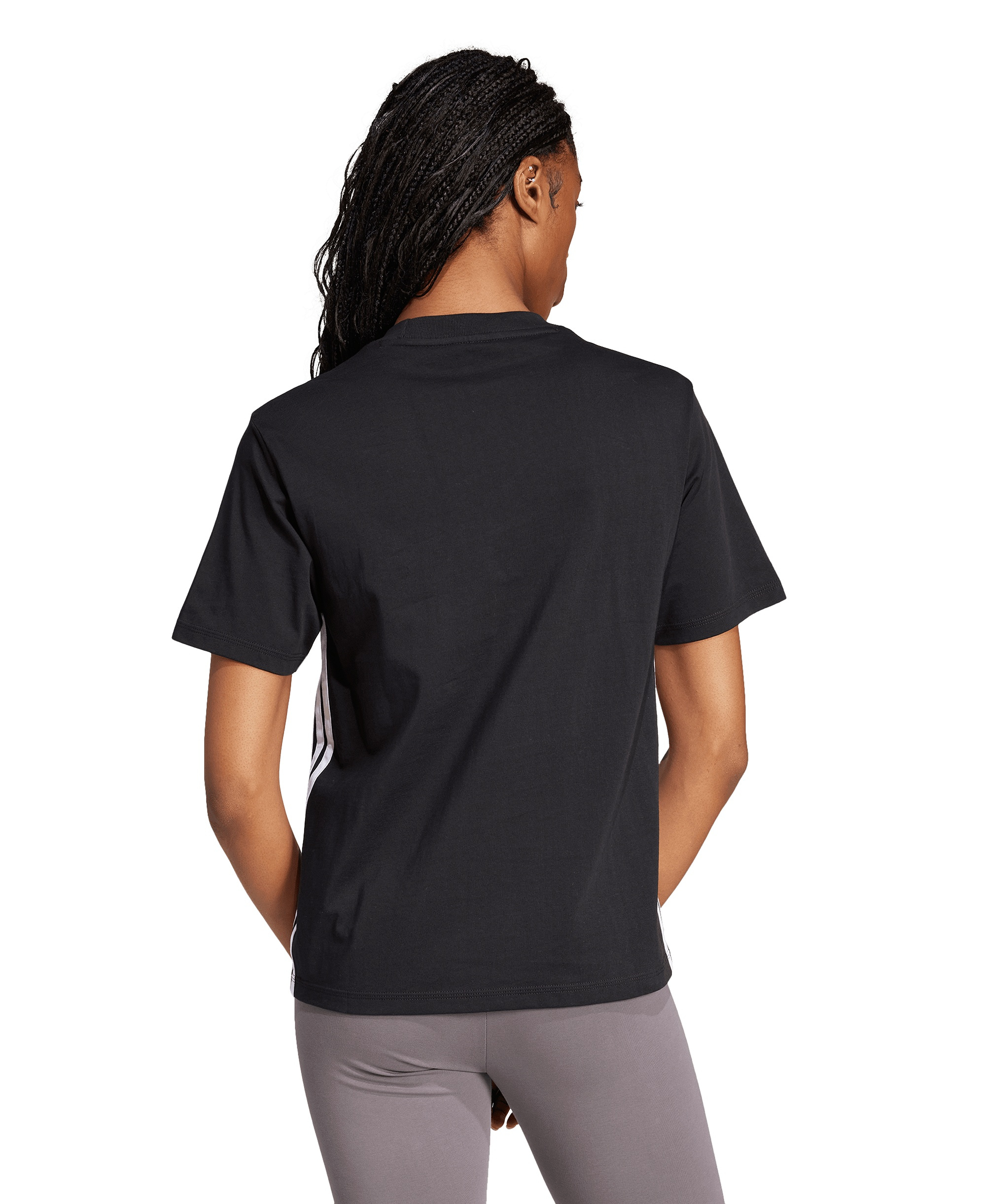adidas Women's Essentials 3-Stripes Cotton T-Shirt - Black/white