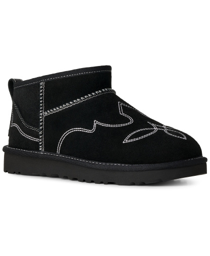 UGG® Women's Classic Ultra Mini Western Slip-On Booties - Black