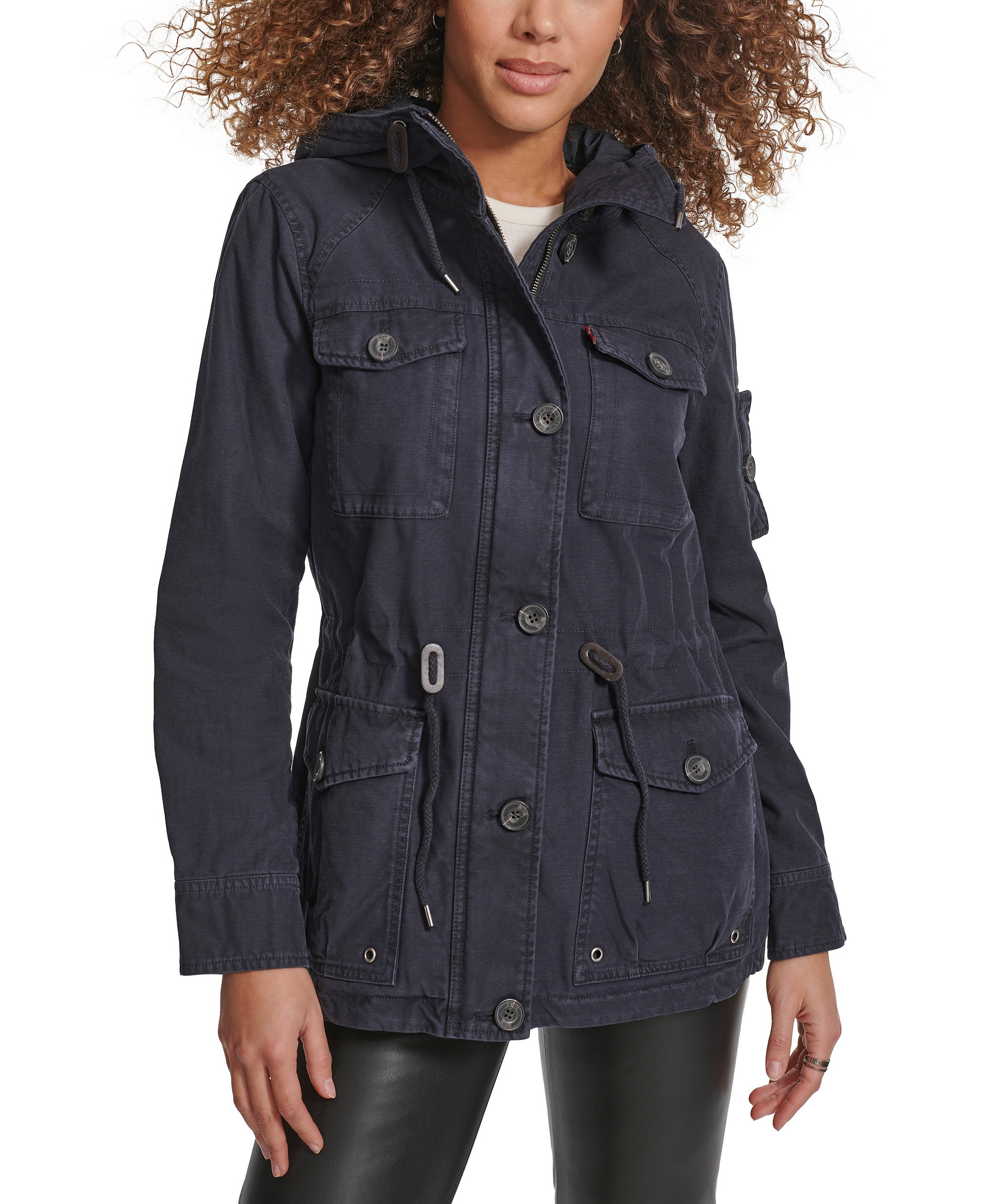 Levi's Women's Hooded Military Jacket - Navy