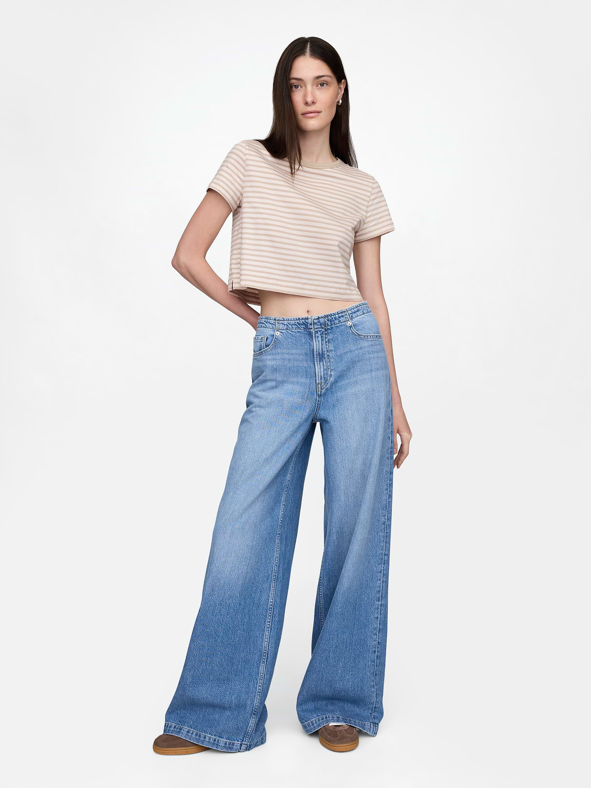Mid Rise UltraSoft Baggy Jeans - Washed indigo