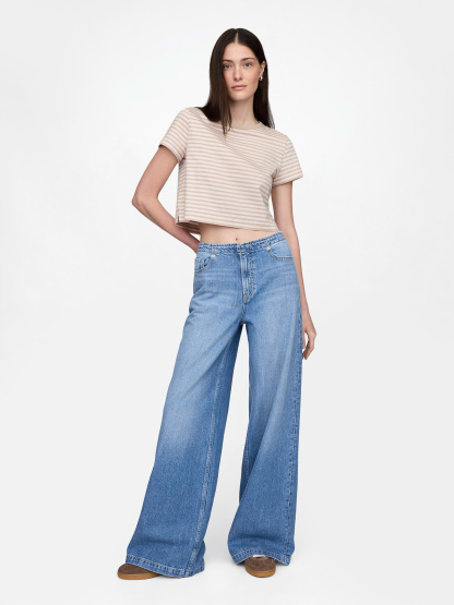 Mid Rise UltraSoft Baggy Jeans - Washed indigo
