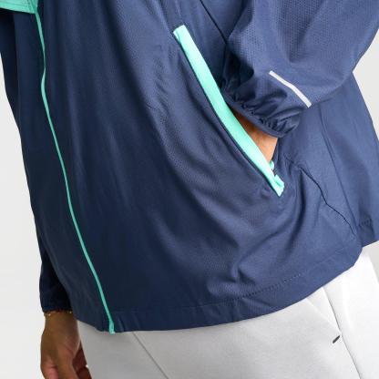 Men's Nithtke Impossibly Light Windrunner Running Jacket - Midnight Navy/Hyper Turquoise/Wolf Grey
