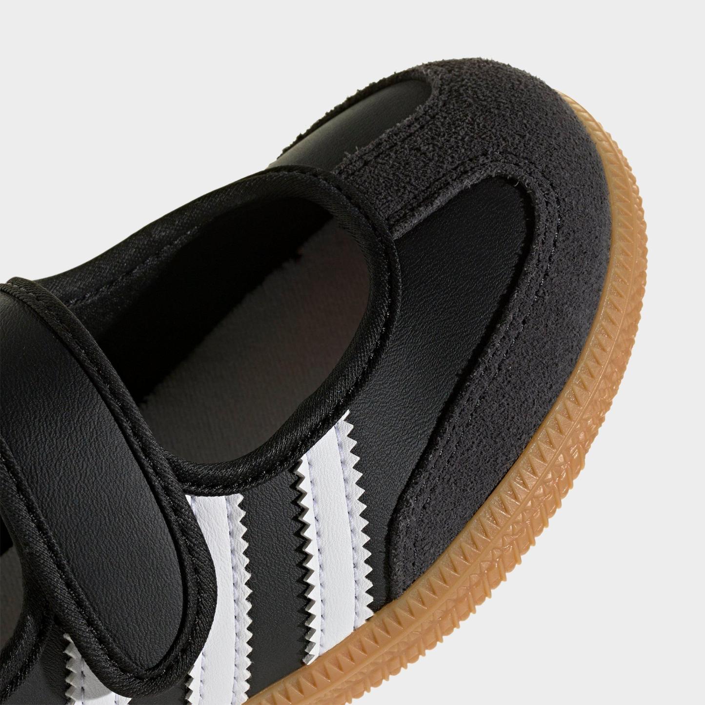 Girls' Little Kids' adidas Originals Samba Jane Casual Shoes - Core Black/Cloud White/Gum - Detail shot