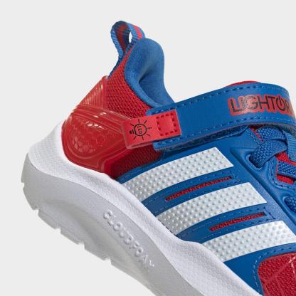 Kids' Toddler adidas x Marvel Spider-Man Lightorama Hook-And-Loop Stretch Lace Casual Shoes - Better Scarlet/Cloud White/Bright Royal - Detail shot