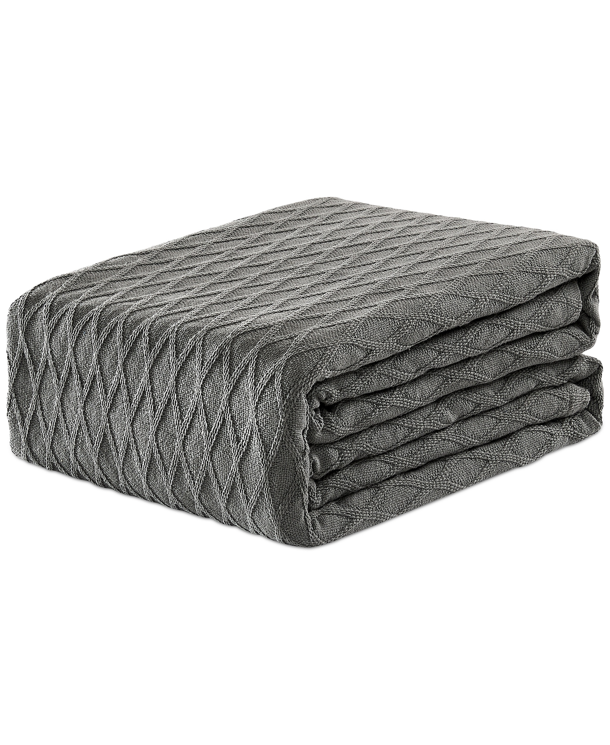 Lauren Ralph Lauren Classic Cotton Blanket, Twin - Charcoal Grey