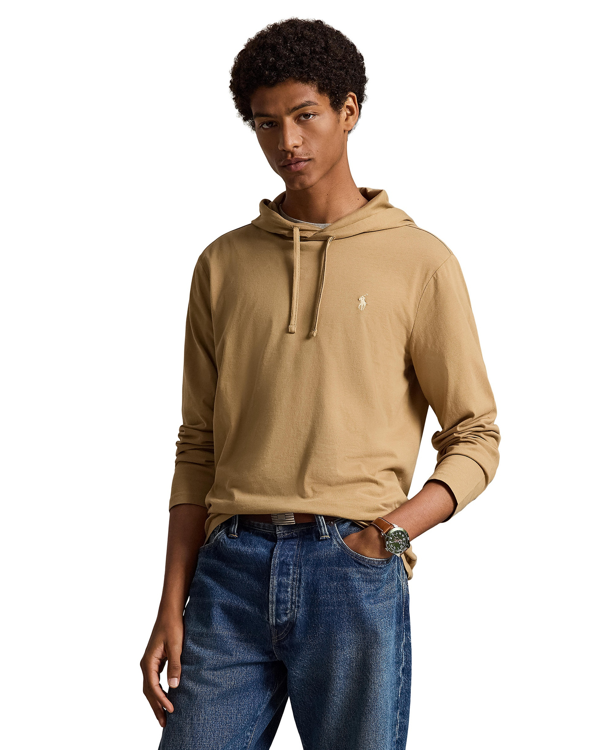 Polo Ralph Lauren Men's Hooded Jersey - Cafe Tan