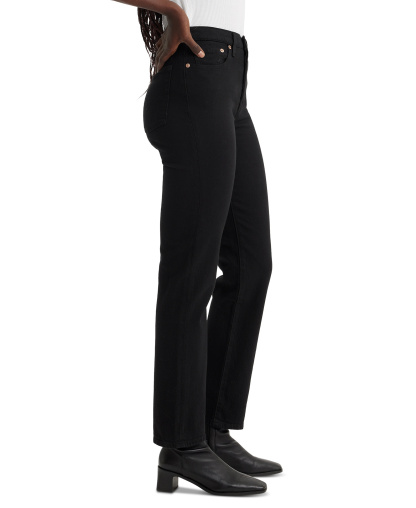 Levi's Women's Wedgie Straight-Leg High-Rise Cropped Jeans - Flash Black