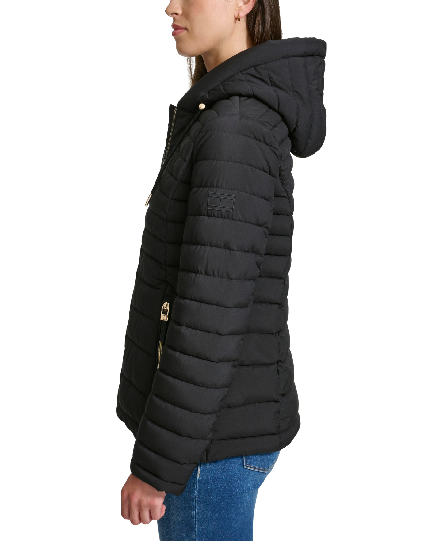 Tommy Hilfiger Women's Hooded Packable Puffer Coat - Black