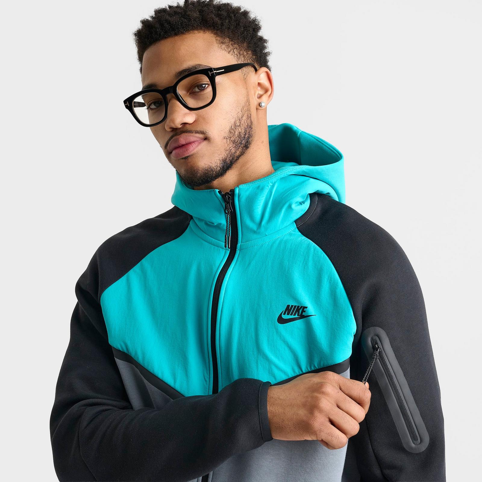 Men's Nike Tech Fleece Windrunner Full-Zip Jacket - Cool Grey/Dusty Cactus/Black/Black