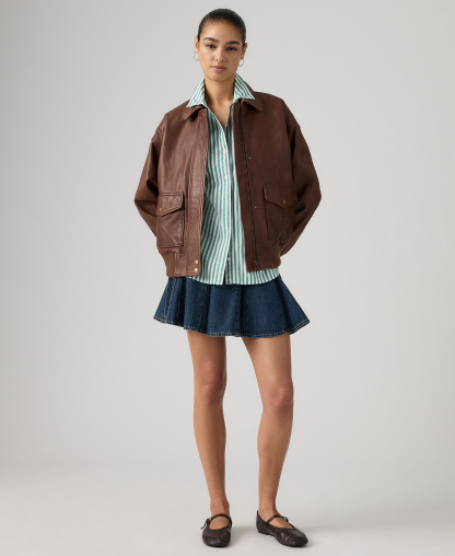 Levi's Premium Women's Godet Mid-Rise Mini Skirt - Fell Off Stone