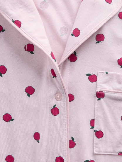 SoftMade Modal PJ Top - Pink apple print