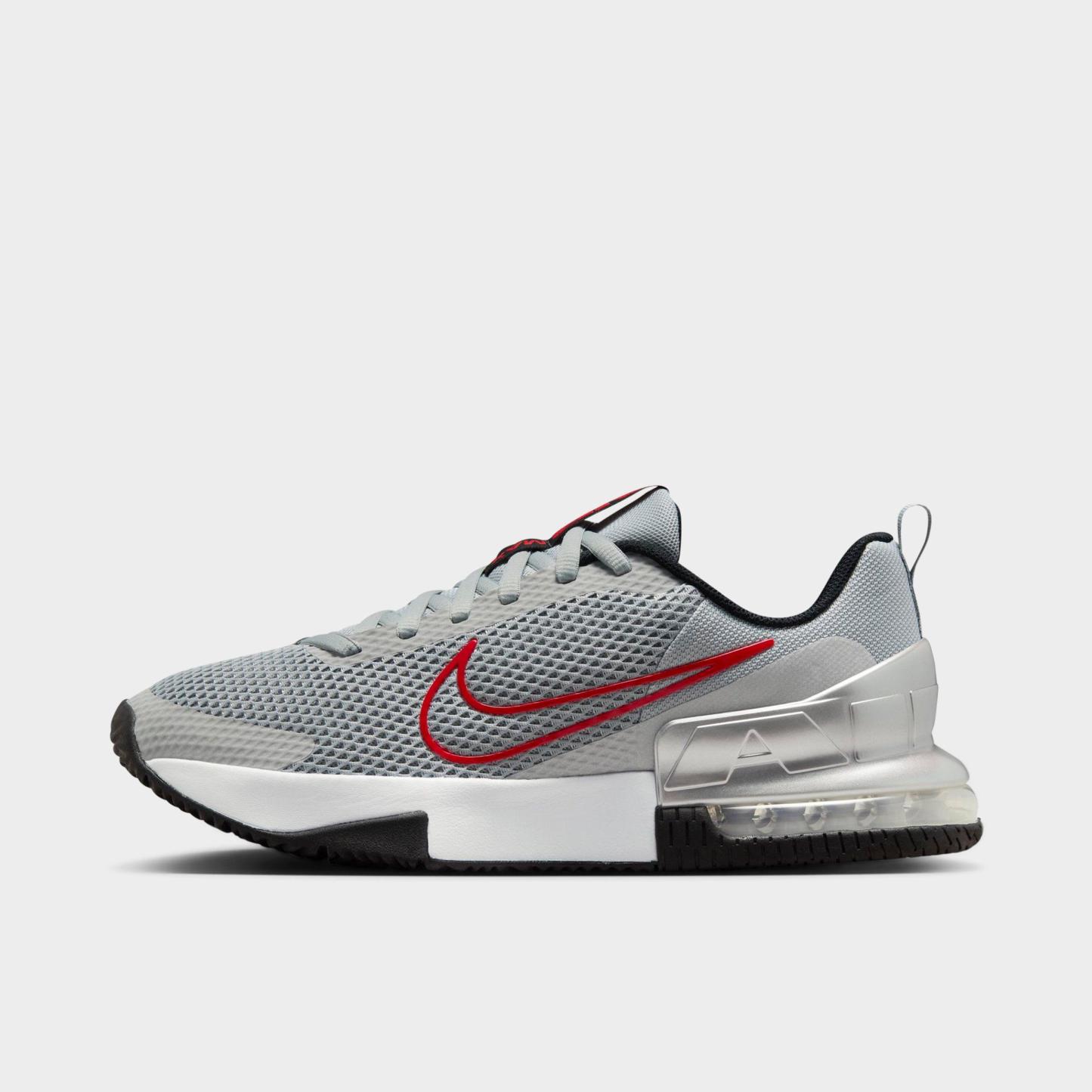 Men's Nithtke Air Max Alpha Trainer 6 Training Shoes - Part 1 - Flat Silver/Metallic Silver/Black/University Red - Left shoe facing left. Outside of the shoe.