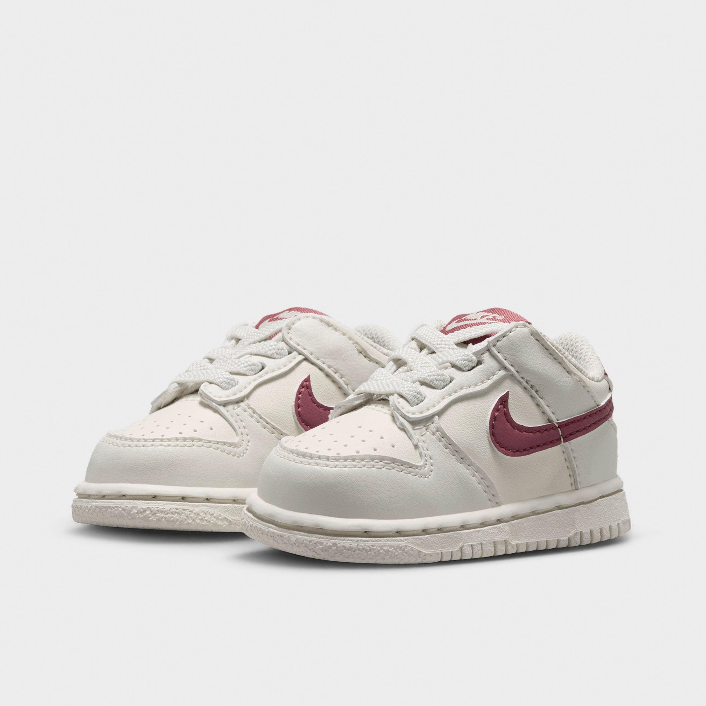 Kids' Toddler Nithtke Dunk Low Casual Shoes - Soft Pearl/Pink Smoke - Both shoes facing left