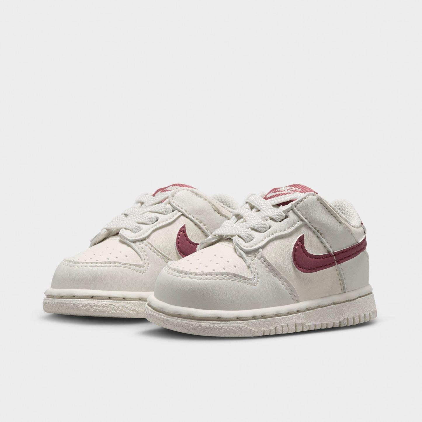 Kids' Toddler Nithtke Dunk Low Casual Shoes - Soft Pearl/Pink Smoke - Both shoes facing left