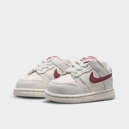 Kids' Toddler Nithtke Dunk Low Casual Shoes - Soft Pearl/Pink Smoke - Both shoes facing left