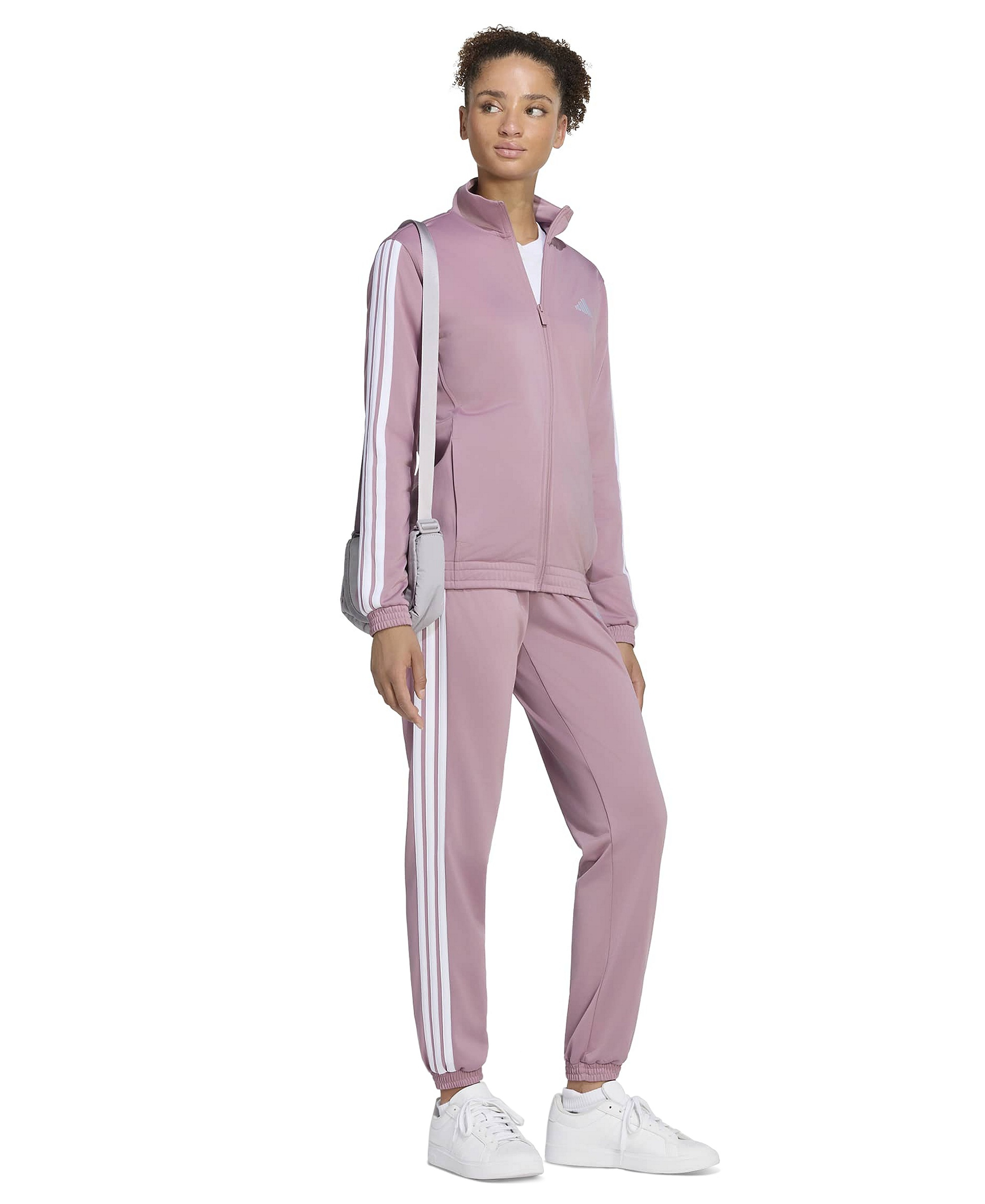 adidas Women's Tricot 3-Stripes Track Pants - Magic Mauve/white