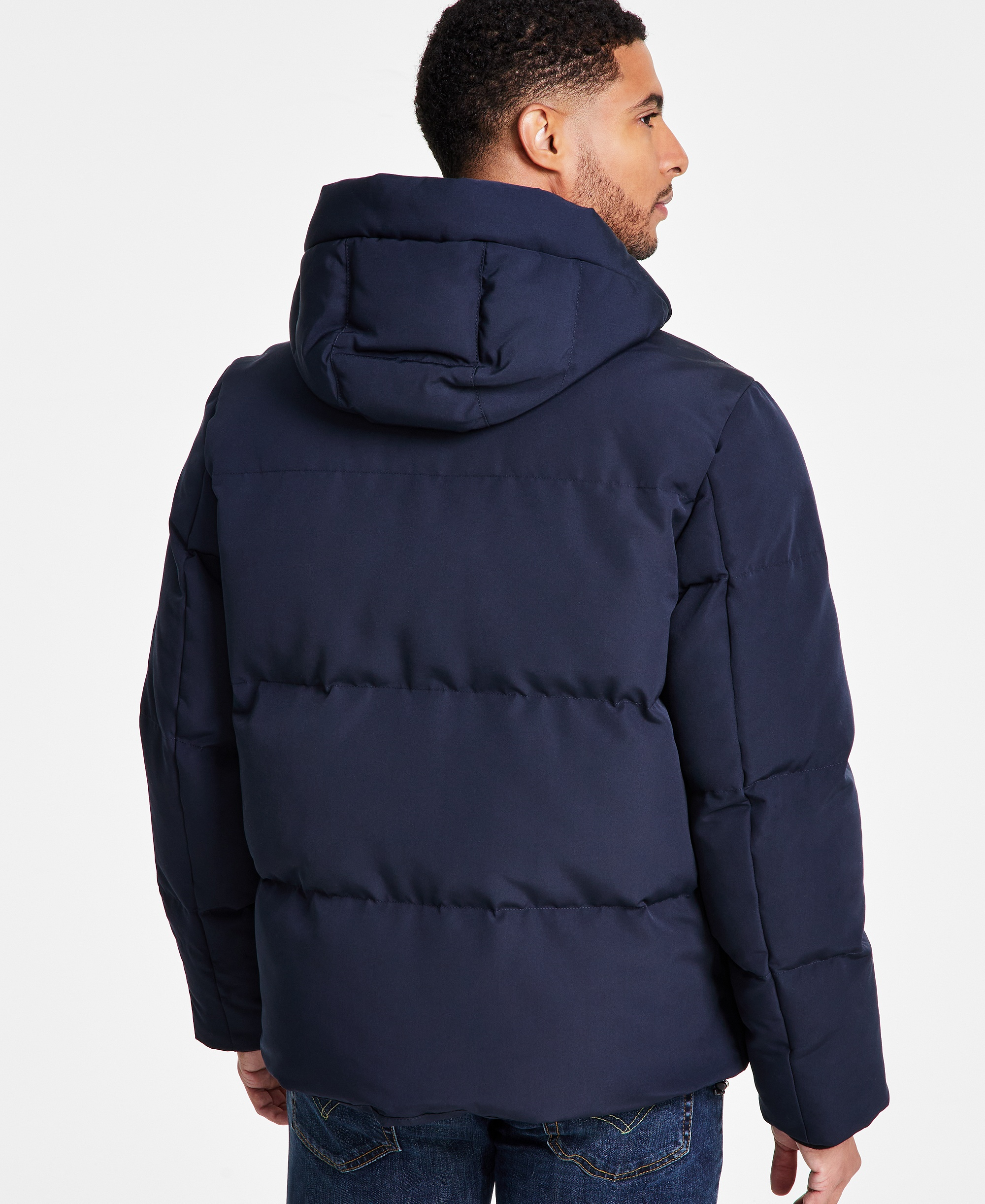 Levi's Men's Quilted Hooded Puffer Jacket - Midnight Navy