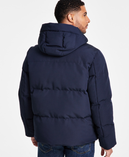 Levi's Men's Quilted Hooded Puffer Jacket - Midnight Navy