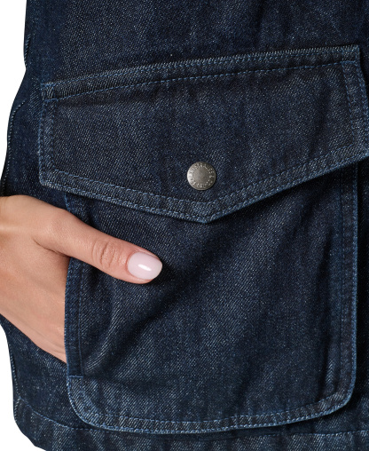 Levi's Women's Anorak Corduroy Collar Denim Coat - Dark Rinse Wash