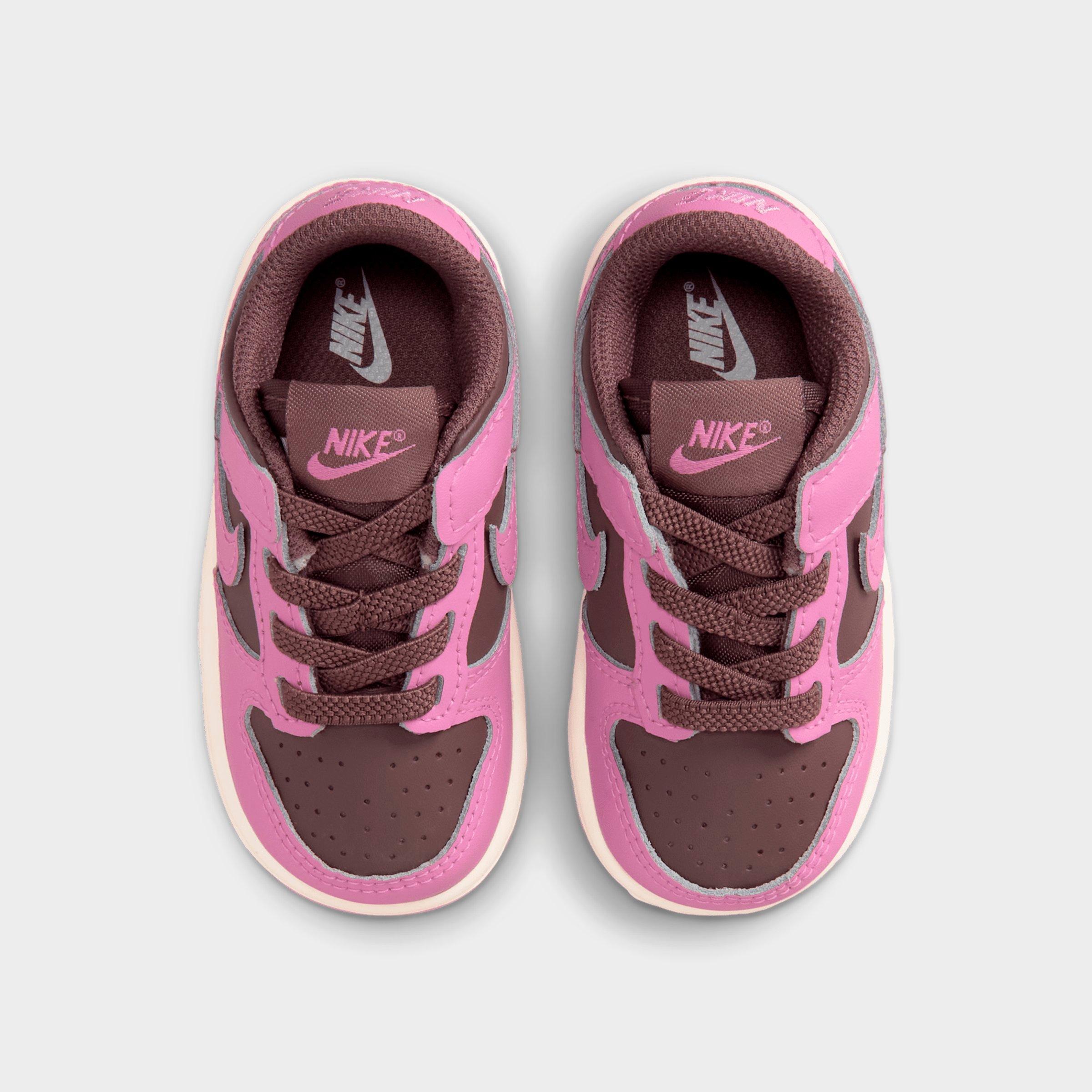 Kids' Toddler Nithtke Dunk Low Casual Shoes - Tattoo/Pale Ivory/Light Magenta - Top view