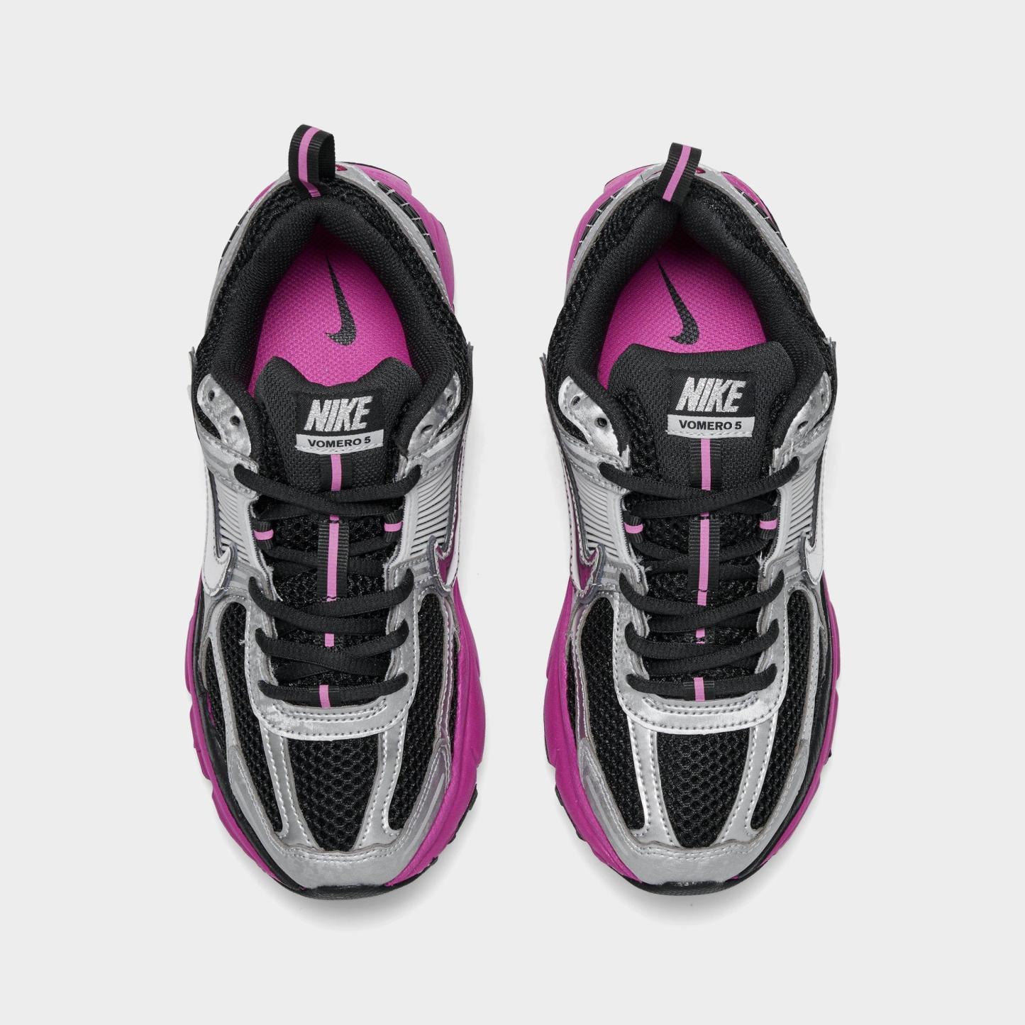 Big Kids' Nithtke Vomero 5 Casual Shoes - Part 1 - Off Noir/Fire Pink/Photon Dust/Metallic Silver - Top view