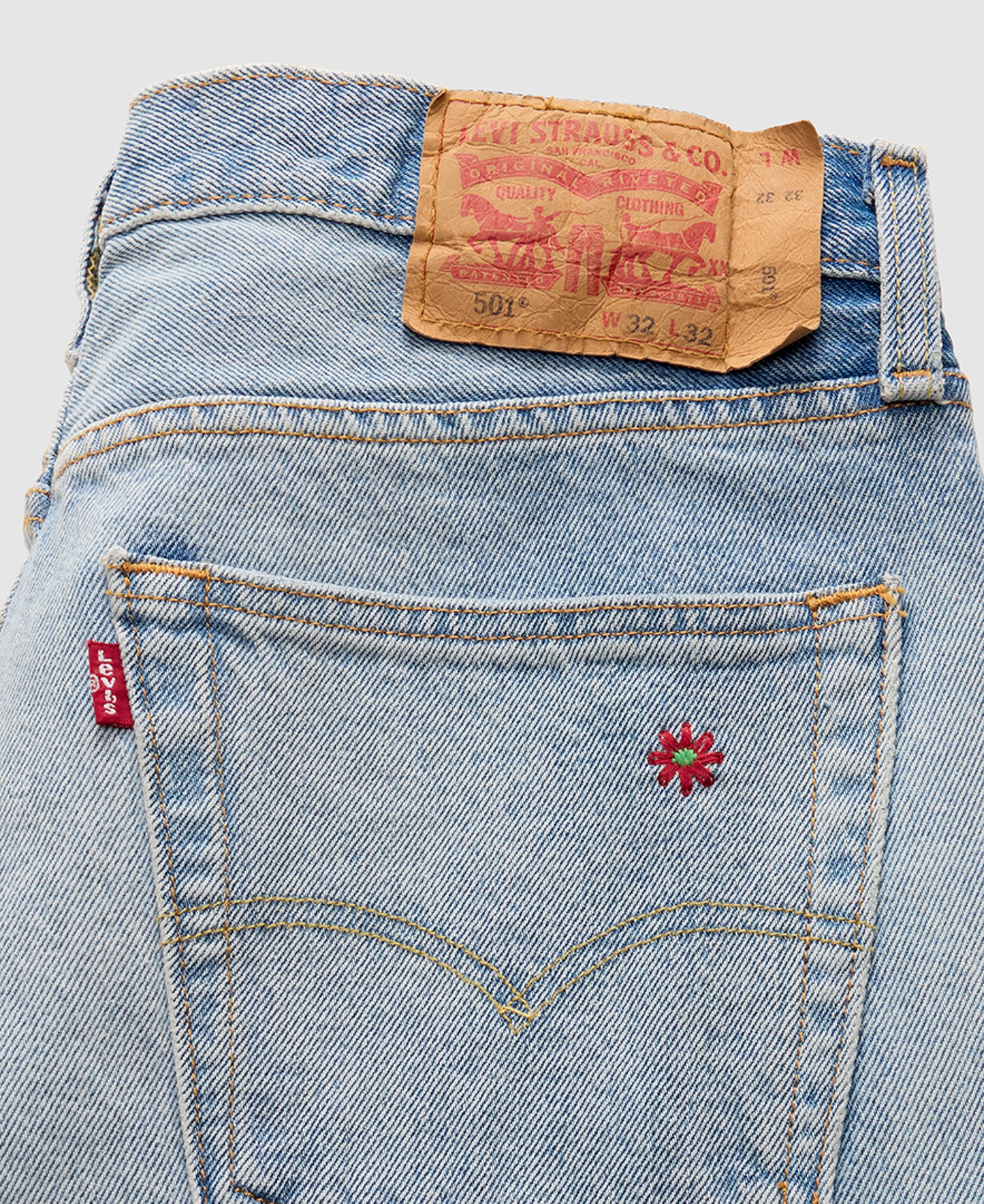 Levi's Men's 501 Straight-Fit Button Fly Stretch Jeans - Fix the car