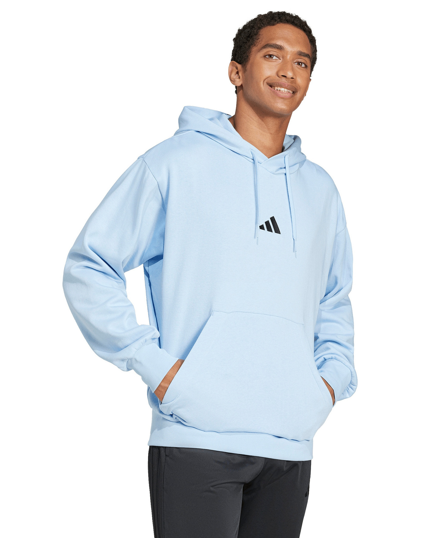 adidas Men's Essentials Feel Cozy Fleece Hoodie - Glow Blue