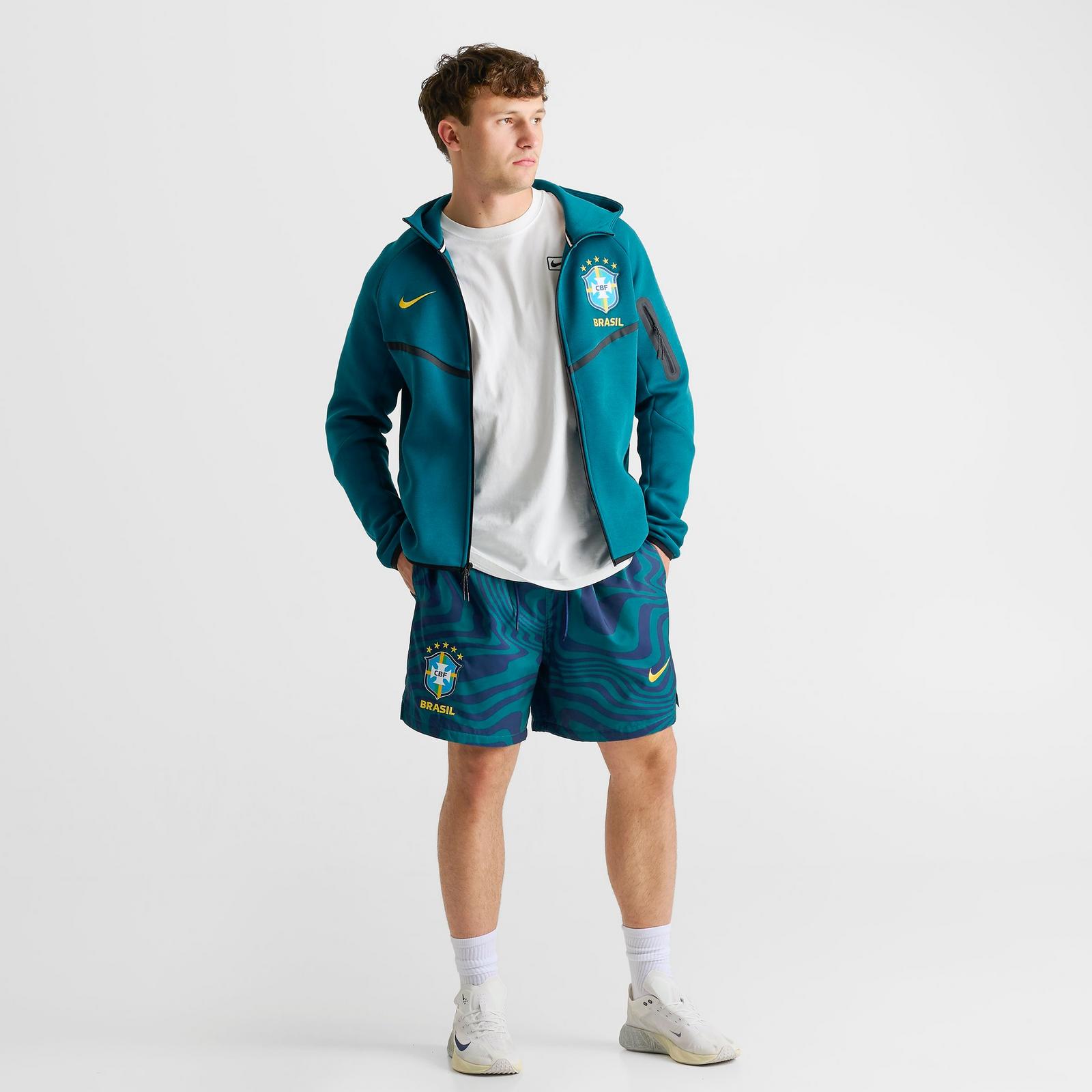 Men's Nike Club Brazil Soccer Flow Shorts - Geode Teal/Coastal Blue/Midwest Gold