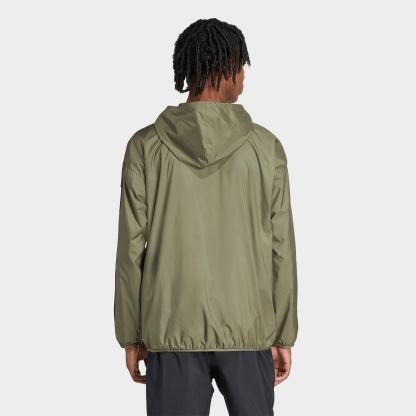 Men's adidas Essentials 3-Stripes Full-Zip Windbreaker Jacket - Olive Strata/Black