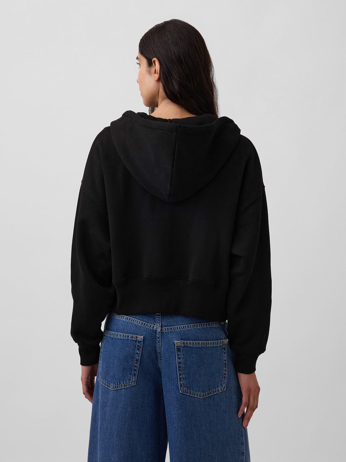 VintageSoft Wedge Zip Hoodie - True black