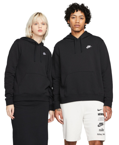 Nike Women's Sportswear Club Fleece Pullover Hoodie - Black/white
