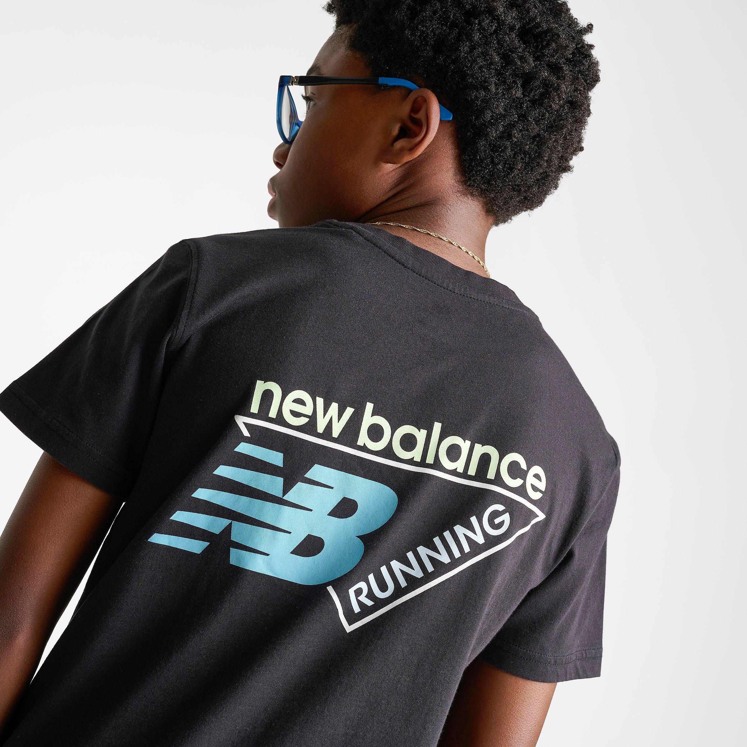 Big Kids' New Balance Running Triangle T-Shirt - Caviar - view 5